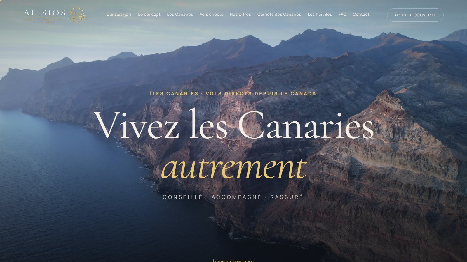 Aperçu du site Alisios Experiences